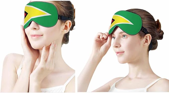 Guyana Flag Sleep Eye Mask Guyana State National Symbol Men Women Sleep Mask with Adjustable Strap Eye Cover Eye Shade for Travel, Nap,Meditation - Bloomnest