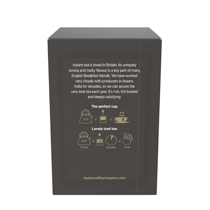 Taylors of Harrogate Assam, Black Tea, Individually Wrapped Bags, 20 Count (Pack of 6), Full-bodied, Satisfying & Malty, Caffeinated, Enjoy Hot or Iced, 120 Teabags Total - Bloomnest