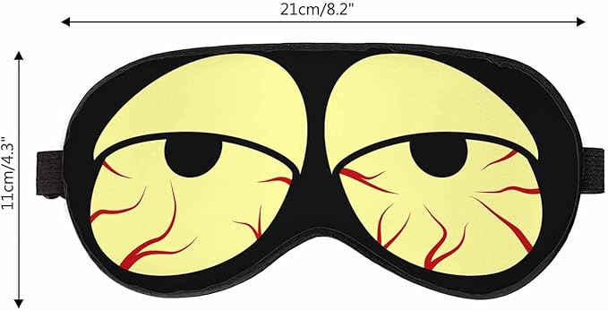 Tired Eye Sleep Eye Mask Funny Tipsy Cartoon Character Men Women Sleep Mask with Adjustable Strap Eye Cover Eye Shade for Travel, Nap,Meditation - Bloomnest