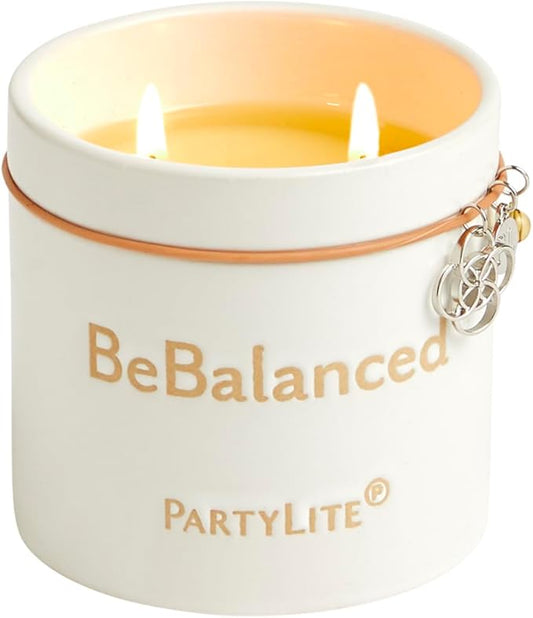 PartyLite Be Peaceful Geranium + Pine Jar Candle, 40-50 Hour Burn Time, Relaxing Citrus, Geranium Scents, Clove, Vanilla, Cashmere Woods, Tranquil Aromatherapy - Bloomnest