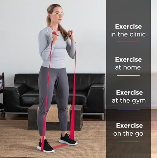 THERABAND Resistance Bands, 6 Yard Roll Professional Latex Elastic Band For Upper Body, Lower Body, & Core Exercise, Physical Therapy, Pilates, At-Home Workouts, & Rehab, Red, Medium, Level 3 - Bloomnest