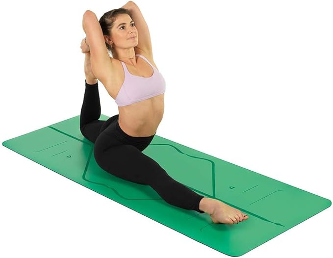 Liforme Original Yoga Mat – Free Yoga Bag Included - Patented Alignment System, Warrior-like Grip, Non-slip, Eco-friendly, sweat-resistant, long, wide, 4.2mm thick mat for comfort - Bloomnest