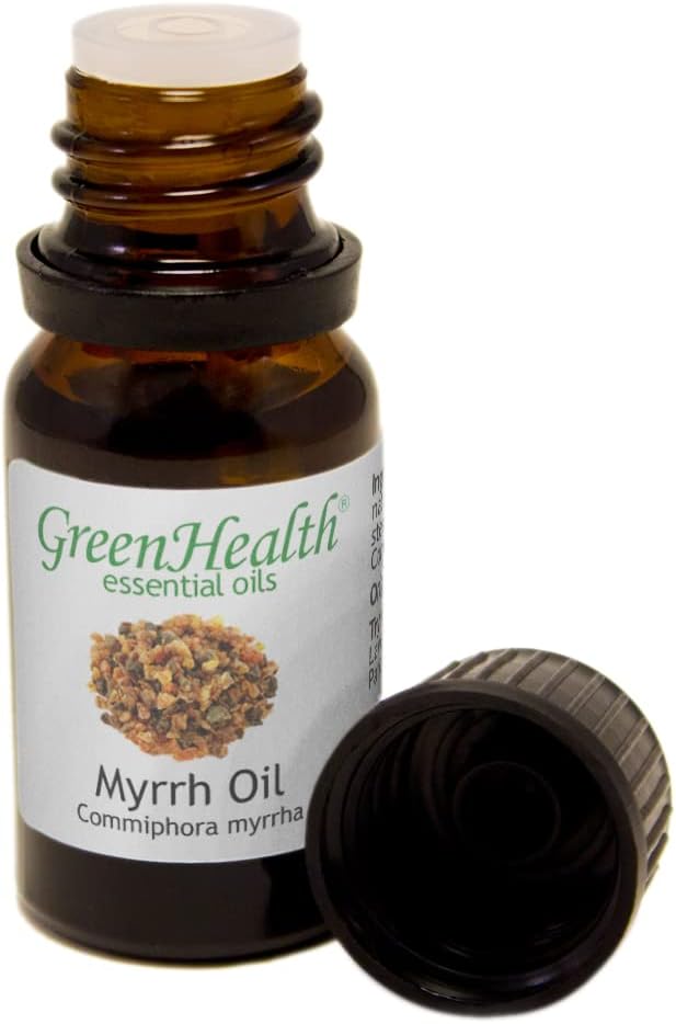 Myrrh Essential Oil – 1/3 fl oz (10 ml) Amber Glass Bottle w/Euro Dropper – 100% Pure Essential Oil - GreenHealth Greenals