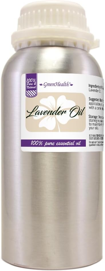 GreenHealth Lavender Essential Oil – 16 fl oz (473 ml) – 100% Pure & Uncut – Aluminum Bottle – Bulk Lavender Oil for Diffuser, Aromatherapy, Candles, Soap & DIY - Bloomnest