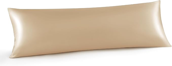 INFIIXSO Body Pillow Cover with Zipper, Luxury Mulberry Silk Body Pillow Case 20x54 Inches, Ultra Smooth and Soft Cooling Long Pillowcase, Gift for Women, Men(Champagne) - Bloomnest