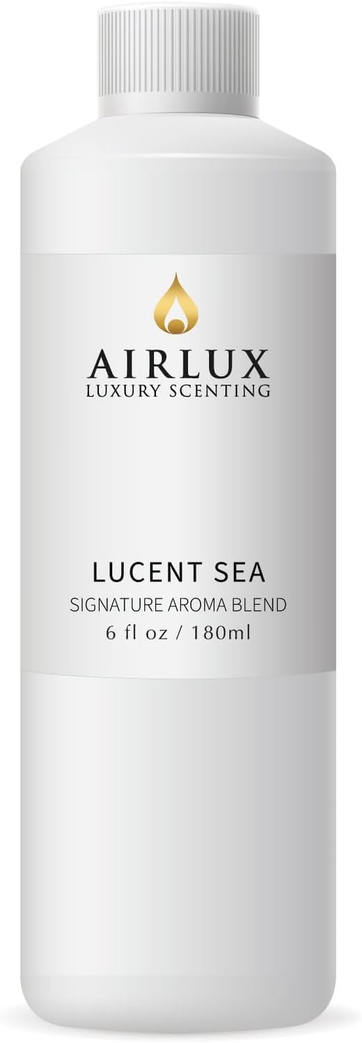 Signature Aroma Oil No. 4 Lucent Sea – Aroma Oil for Cold Air & Waterless Diffusers and DIY Crafts – 180 mL, 6.1 fl oz Eco Refill Bottle Airlux