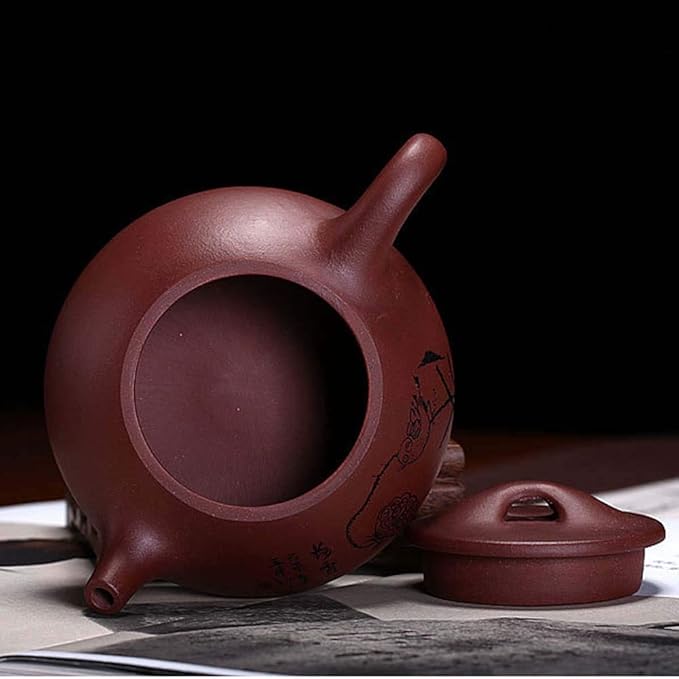 Yixing Clay Teapot 9oz Chinese Zisha Clay Shipiao Lotus Pot Purple Mud Kungfu Tea Set Kettle - Bloomnest