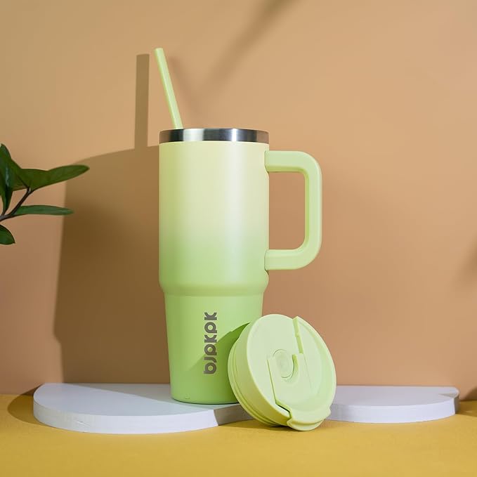 BJPKPK 30 oz Insulated Tumbler With Lid And Straw Stainless Steel Tumblers Cup With Handle For Women And Men,Laguna - Bloomnest
