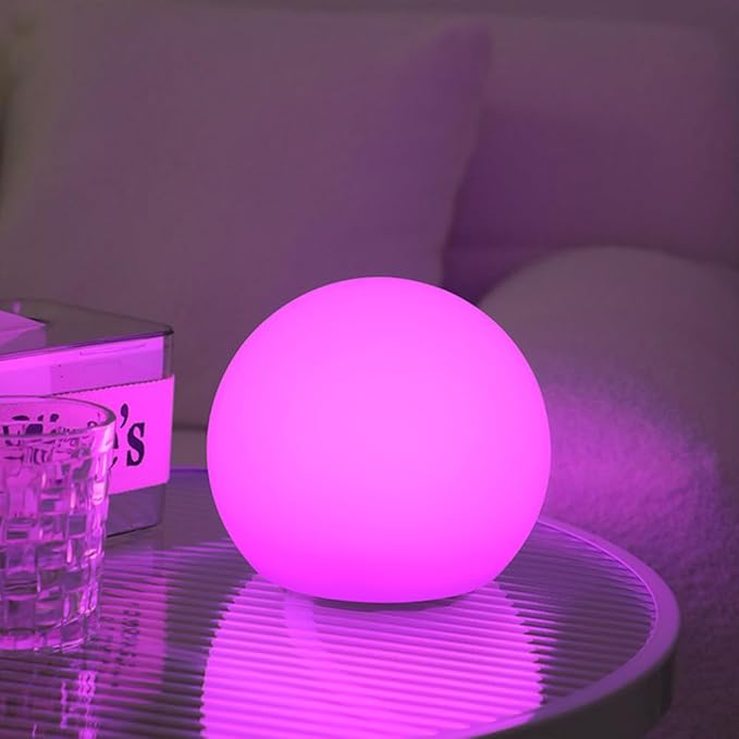 LED Globe Orb Light, 6-in LED Light Ball for Kid, 16 Dimmable Colors & 4 Modes Light Up Ball Mood Lamp w/Remote, Rechargeable Orb Night Lights Waterproof Outdoor Globe Lights for Home/Nursery/Party - Bloomnest