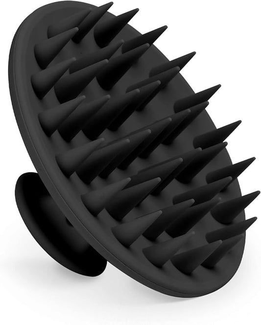 Meartchy Silicone Scalp Massager Shampoo Brush, Scalp Brush for Hair Growth & Dandruff Removal, Hair Scrubber Scalp Stimulator Exfoliator Brush with Soft Bristles for Wet Dry Scalp Care (Black) Meartchy