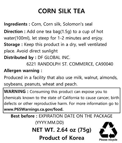 Damtuh Corn Silk Tea – Nutty & Refreshing, Caffeine-Free Herbal Tea, 50 Tea Bags (1.5g each) - Bloomnest
