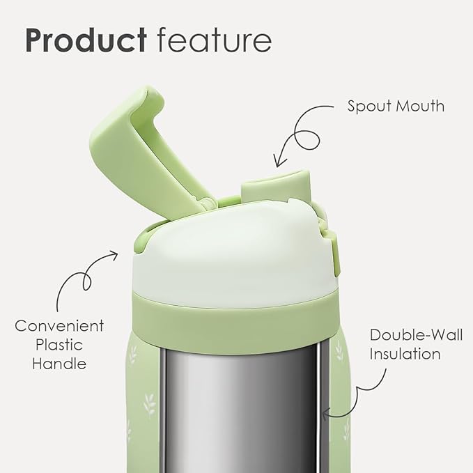 Botanical Insulated Stainless Steel Water Bottle with Straw for Sports and Travel, 32oz, Gifts for Women Girls Friends Teens Birthday Christmas - Bloomnest