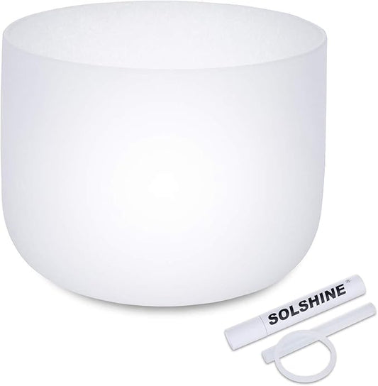 SOLSHINE Crystal Singing Bowl B Note 440HZ 8 inch Crown Chakras Crystal Striker and O-ring included, Meditation Sound Bath Sound Healing Chakra Singing Bowl - Bloomnest