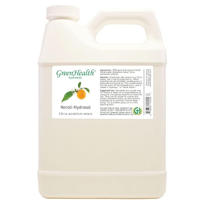 Neroli Hydrosol (Floral Water) - 32 fl oz Plastic Jug w/Cap - 100% Pure (NOT Oil) - Bloomnest