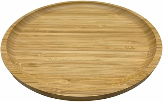 Wood Vanity Tray, Bathroom Counter Solid Walnut Organizer, Toilet Tank Top Wooden Serving Plate for Dinner Tea Coffee (Natural Bamboo Color, 9.8 x 9.8 inch) - Bloomnest