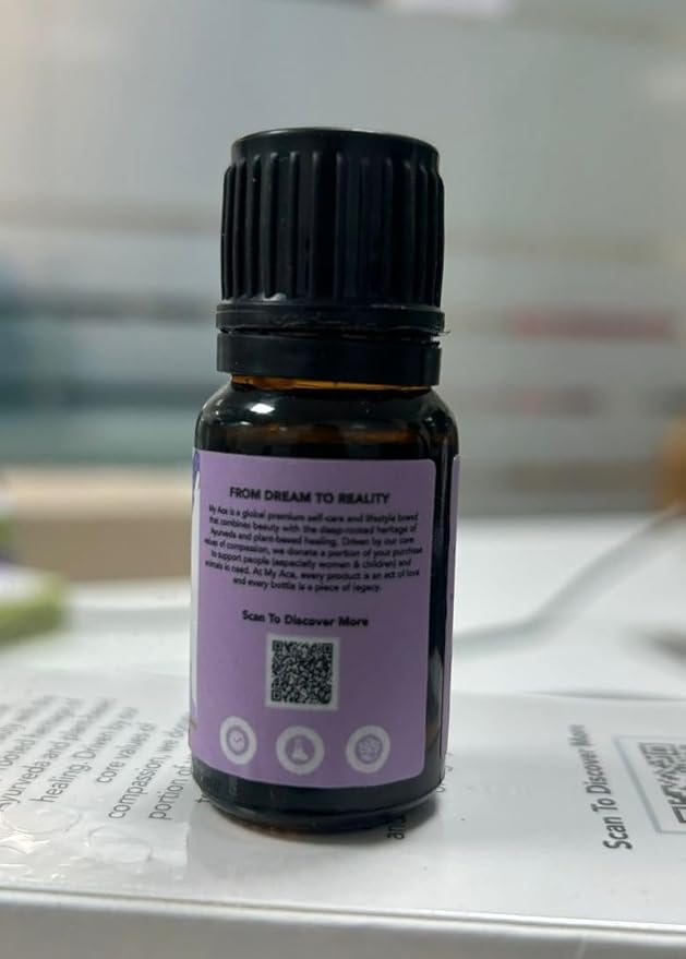 My Ace Lavender Essential Oil 0.33 fl oz – 100% Pure & Natural Lavandula Angustifolia – Undiluted Steam Distilled Oil for Diffuser, Aromatherapy, Skin, Hair & DIY Candle Making MyAce