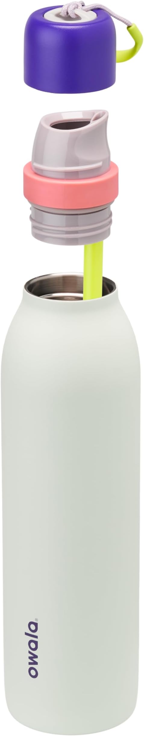 Owala FreeSip Twist Insulated Stainless Steel Water Bottle with Straw for Sports and Travel, BPA-Free, 24-oz, Purple/Green (Minty Horizon) Owala