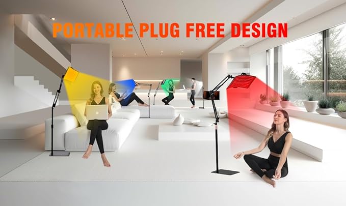 7 in 1 Portable Light Therapy for Face for Body Lamp with Stand, 920nm Red Infrared Light Therapy Device, LED Face Skin Body Skin Care at Home Bloomnest