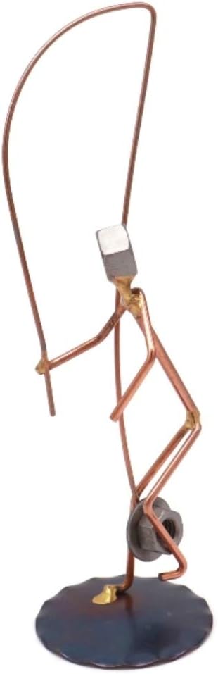 Hooked Hat Fisherman Collectible Handmade Metal Art Figurine, Desk Accessories, Trophy, Boss Gift, Office Décor, Outdoor Sports, Fishing - Bloomnest