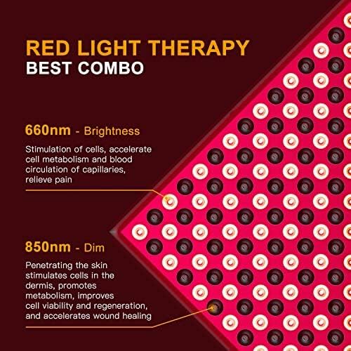 45W Red LED Light Therapy Panel, Deep Red 660nm and Near Infrared 850nm LED Light Therapy Combo - FDA Registered Bloomnest