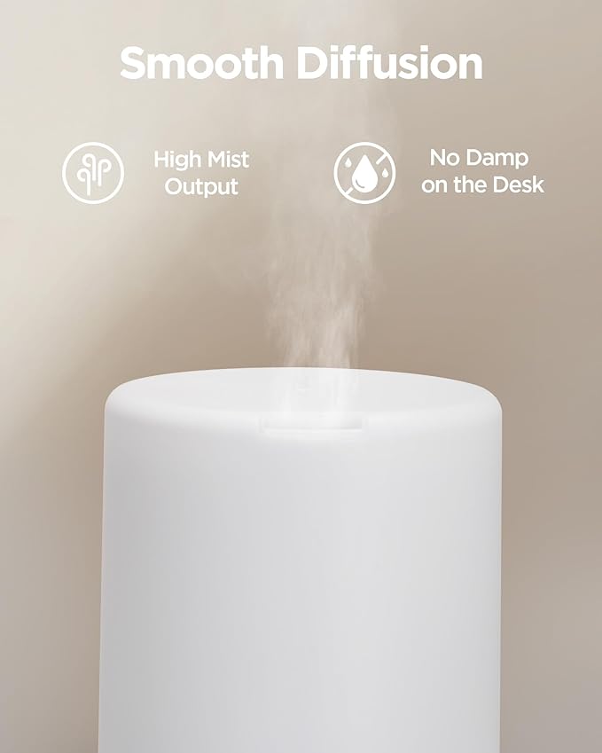 InnoGear 300ML Essential Oil Diffuser, Premium 5-in-1 Ultrasonic Aromatherapy Diffusers Scent Humidifier Aroma Diffuser Vaporizer Auto-Off Timer for Room Office Home, Basic White, Medium - Bloomnest