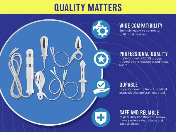 Discount TENS - Adjustable Anal Probe Electrode for TENS, EMS, E-Stim, Electro Stim Units – Pelvic Floor Exerciser, Prostate Stimulator, Stainless Steel & Bio-Plastic with 2mm Pin Connector. Model A1 Discount+TENS