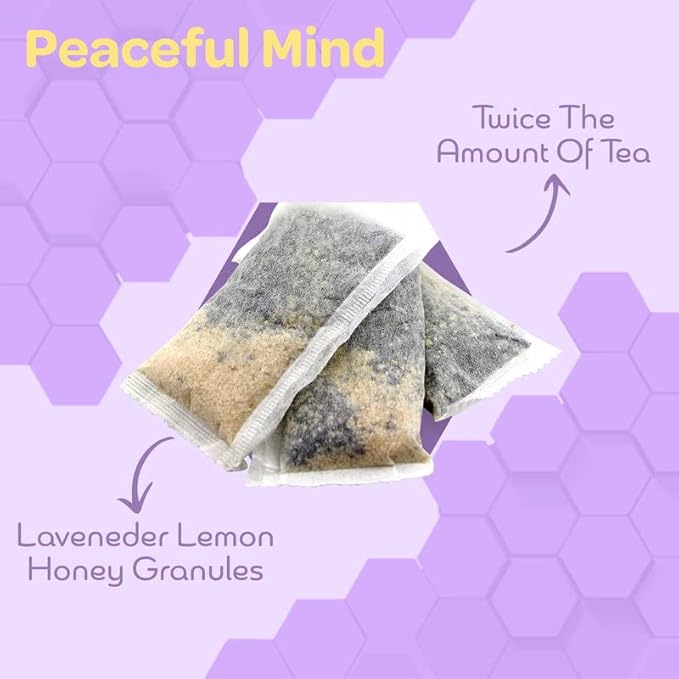 True Honey Lavender Lemonade Tea Bags - Tranquil Tea for Sleep, Stress Relief and Calm - All Natural Organic Lemon Myrtle Herbal Caffeine-Free Blended with Honey Crystals - 24 Count - Bloomnest