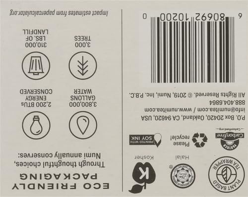 Numi Organic Rooibos Chai Tea, 18 Herbal Bags, Microplastic Free, Rich Flavor with Cinnamon, Allspice & Ginger, Caffeine Free (Pack of 2) - Bloomnest