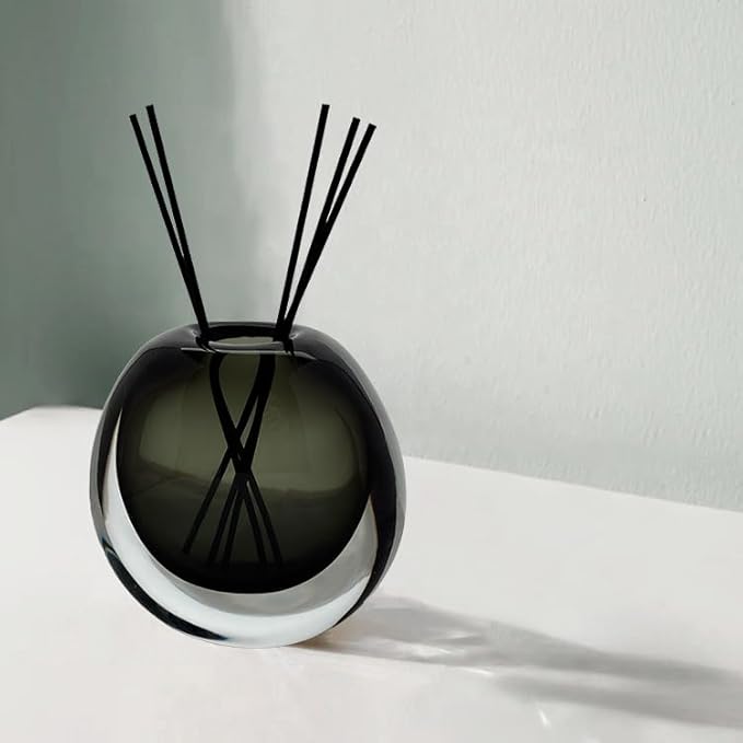Smoke Glass Vase, DIY Empty Reed Diffuser Bottle for Essential Oils, 200mL, Aromatherapy, Modern Home Decor Bloomnest