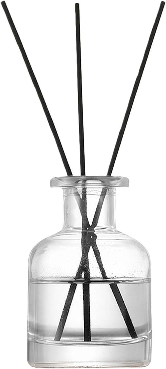 150ML/5OZ Empty Refillable Glass Diffuser Bottles Aromatherapy Jar Essential Oil Perfume Container Fragrance Accessories DIY Crafts Decor for Home and Office(Transparent) Bloomnest