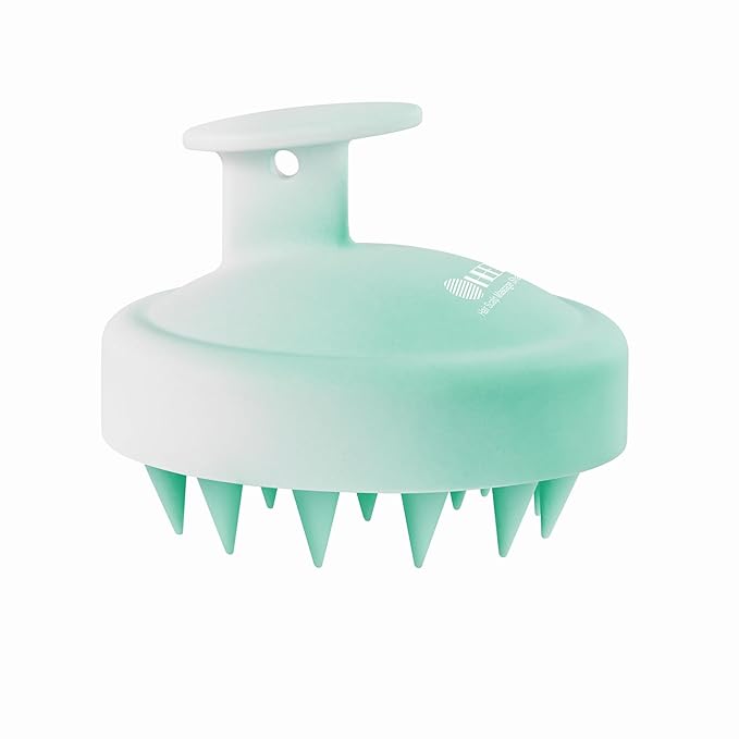 HEETA Scalp Massager Hair Growth, Soft Silicone Scalp Scrubber Shampoo Brush for Exfoliation, Dandruff Removal Head Massage Stress Relax, Wet & Dry Use for Thick Thin Curly Hair Care, Gradient Green HEETA
