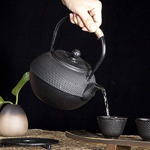 40.6oz Cast Iron Teapot, Japanese Tetsubin Tea Kettle for Stovetop Safe, Black Cast Iron Tea Kettle with Infuser for Loose Leaf, Tea Pot with Enameled Interior, Gift for Tea Lovers - Bloomnest