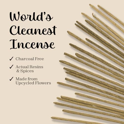 White Copal Incense Sticks Mexico - (40+ Sticks) Thick, Natural Resin Incense & Clean Charcoal Free Made from Upcycled Flowers | Sweet Smelling Spiritual Incense for Purification (Incienso De Copal)… - Bloomnest