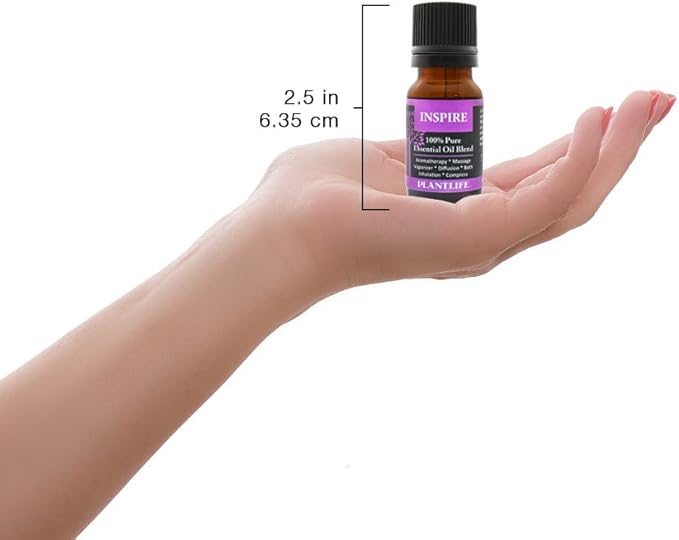 Plantlife Inspire Aromatherapy Essential Oil Blend - Straight from The Plant 100% Pure Therapeutic Grade - No Additives or Fillers - Made in California 10 ml - Bloomnest