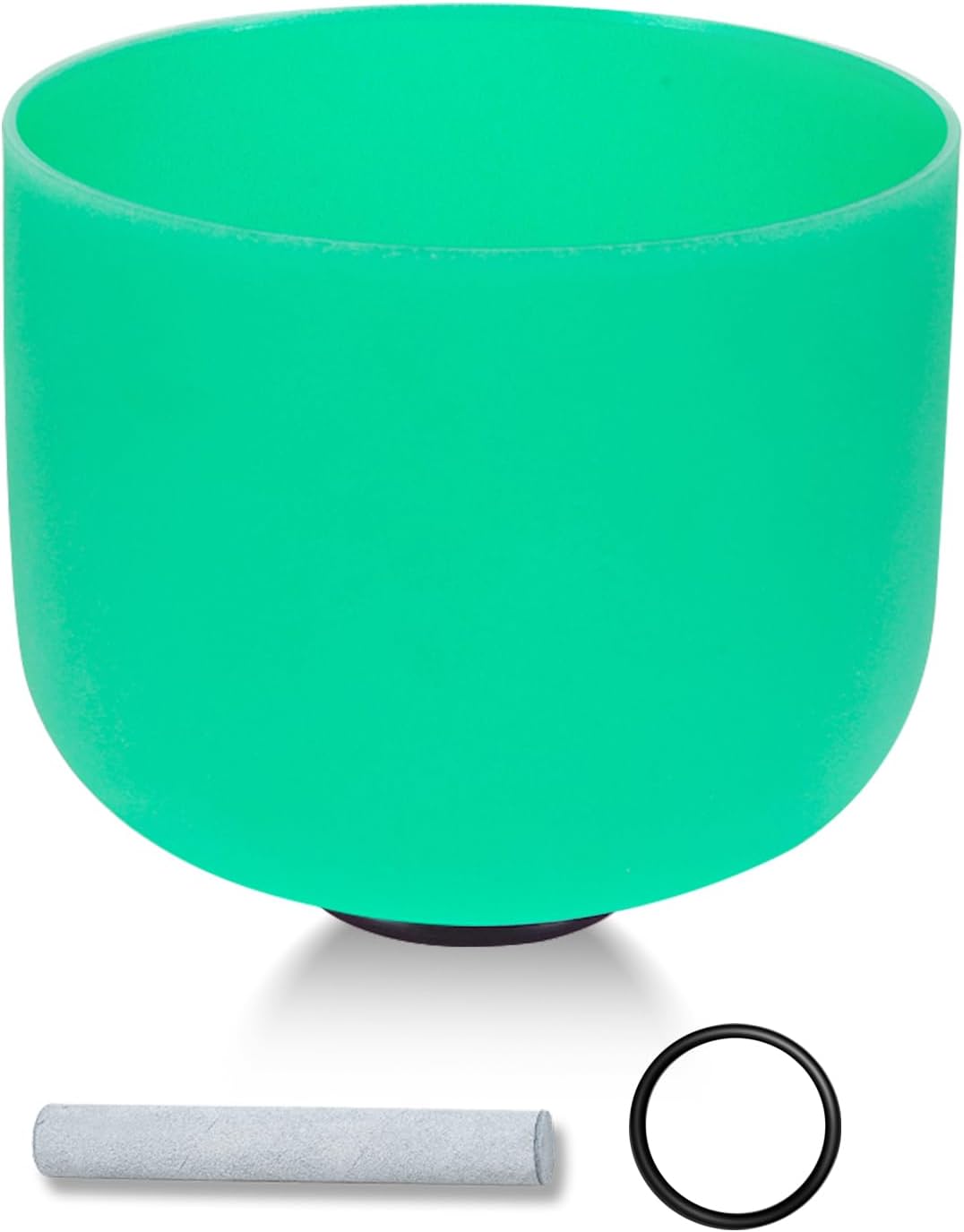 432HZ 9 Inchs Frosted Crystal Singing Bowl Set for Meditation Healing Yoga Chakra Quartz Crystal Sound Bowls with Heavy Duty Carry Case and Rubber Mallet,Suede Striker,O-rings