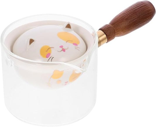 BESPORTBLE Rotation Ceramic Teapot with Anti-scald Handle Portable Small Capacity Tea Kettle for Home and Office Ceramic and Material Easy to Clean and Store - Bloomnest