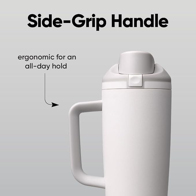 Owala FreeSip Tumbler - Stainless Steel - 30-oz. - Grey/White (Shy Marshmallow) Owala