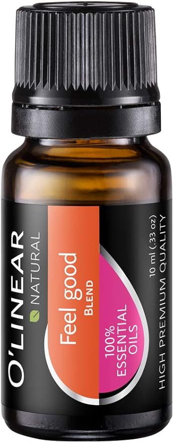 Premium 10 ml Aromatherapy Essential Oil Blend Therapeutic Grade - Happy & Relaxing Scent for Diffuser & Humidifier with Lavender, Rose, Lemon, Cinnamon, Geranium Sunny Mood Cheer Up Happiness Aroma - Bloomnest