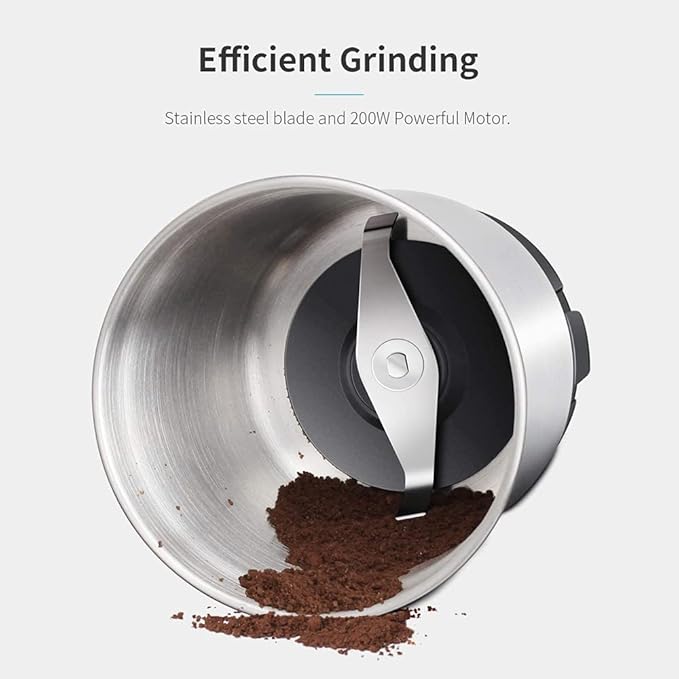 SHARDOR Coffee Grinder Electric, Coffee Bean Electric, Herb, Nut Grain Grinder with 1 Removable Stainless Steel Bowl, Black - Bloomnest