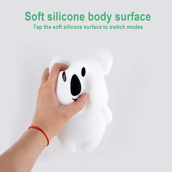 Large Koala Night Lights Kid Bedside Bedroom Light, Nursery Moon lamp, Portable Color Changing Care Lamps - Break Resistant, Eye Caring, Adjustable Brightness & Color and Time Setting - Large - Bloomnest