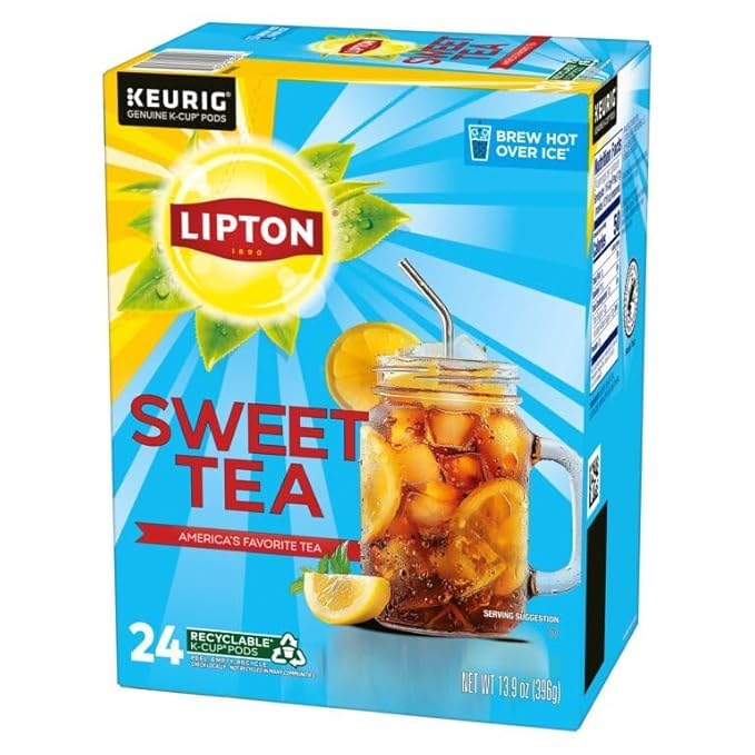 Lipton Iced Tea K-Cups, Southern Sweet Black Tea, 24 K-Cup Pods - Bloomnest