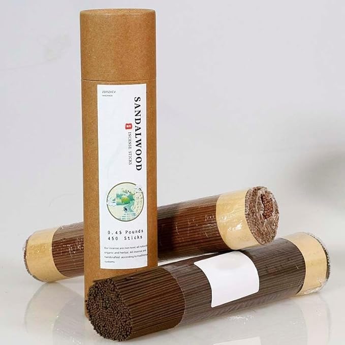 Sandalwood Incense Sticks Pure Moxa for Aromatherapy and Energy Clearing Stress Relief (Sandalwood)