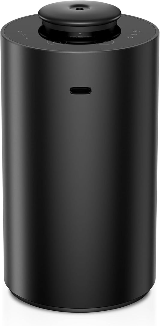 Airversa Waterless Essential Oil Diffuser for Home Aromatherapy Scent Diffusers with 3 Countdown Timer Settings or Timer-Off, 3 Mist Levels for Car Room Studio Office, ANX Premium Metal Black - Bloomnest