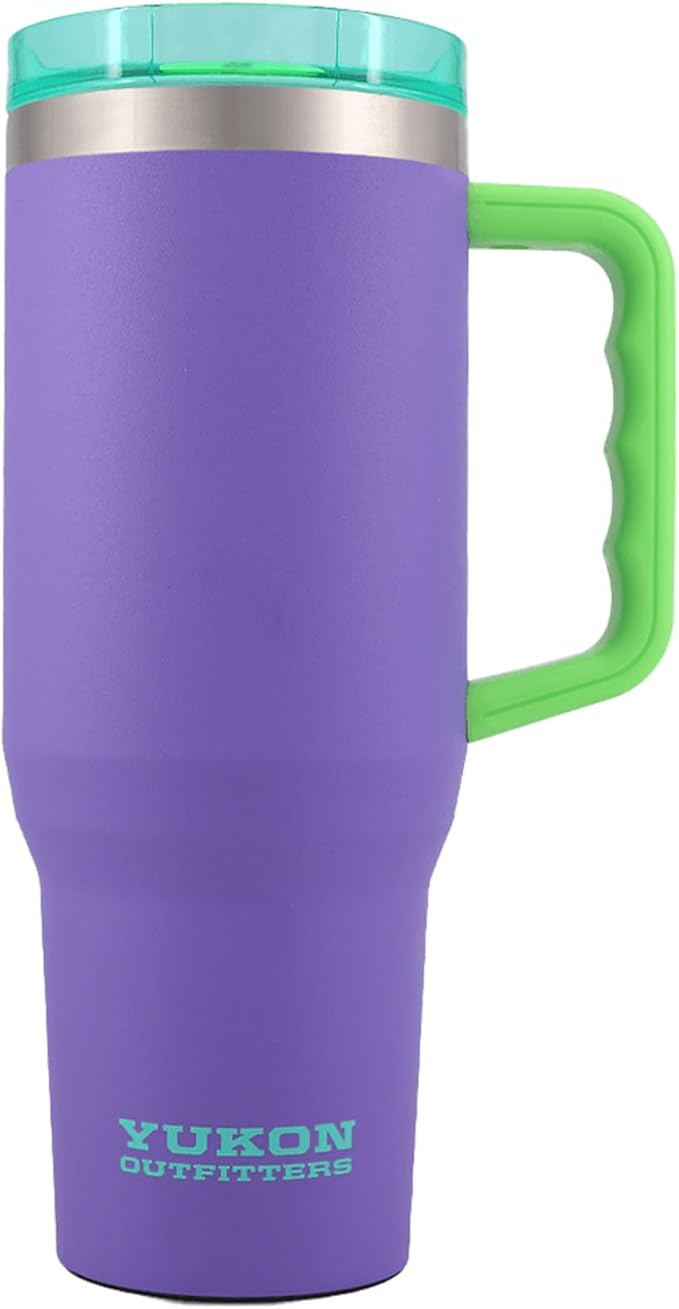 Yukon Outfitters Fit Forty 40oz Double Wall Vacuum Insulated Stainless Steel Tumbler with Reusable Straw & Ergonomic Handle | For Hot or Cold Beverage, Miami Beach - Bloomnest