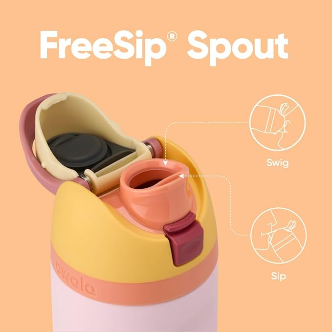 Owala FreeSip Insulated Stainless Steel Water Bottle with Straw for Sports and Travel, BPA-Free, 24 Ounce, Candy Store Owala