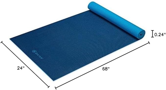 Gaiam Solid Color Yoga Mat, Non Slip Exercise & Fitness Mat for All Types of Yoga, Pilates & Floor Exercises - Bloomnest