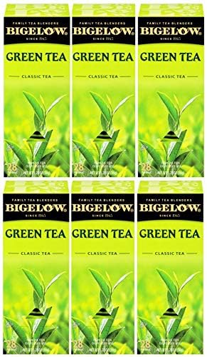 Bigelow Green Tea 28-Count Boxes (Pack of 6) Premium Bagged Green Tea Bright Antioxidant-Rich All Natural Medium-Caffeine Tea in Individual Foil-Wrapped Bags - Bloomnest