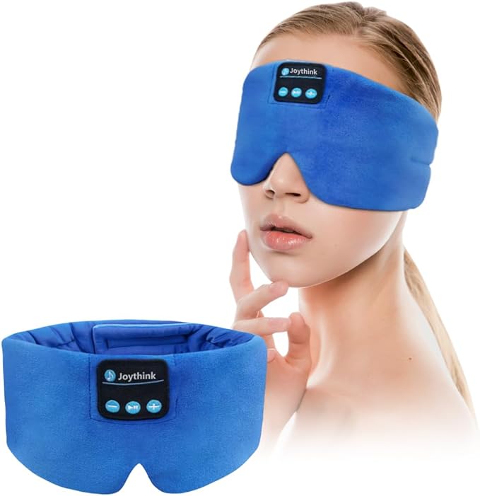 Joythink Sleep Headphones Bluetooth Headband Sleeping Eye Mask Kids Children Soft Wireless Sleep Headphones for Women Men Silk Speaker Bluetooth Earbuds for Side Sleeper Music Mask Cool - Bloomnest