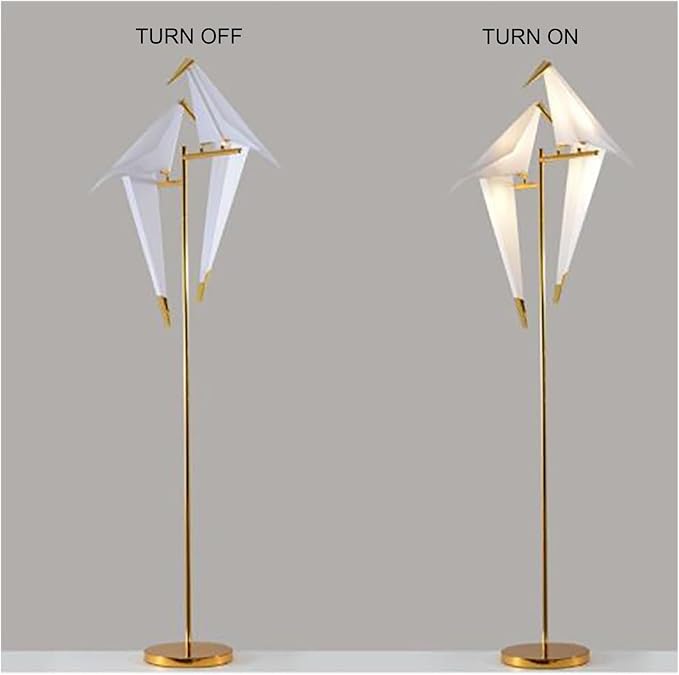 Bird Floor Lamp, 68" Bird Lamp Modern Gold Origami Swing Crane Floor Pendant Light Fixtures for Bedroom Dining Living Room - Bloomnest