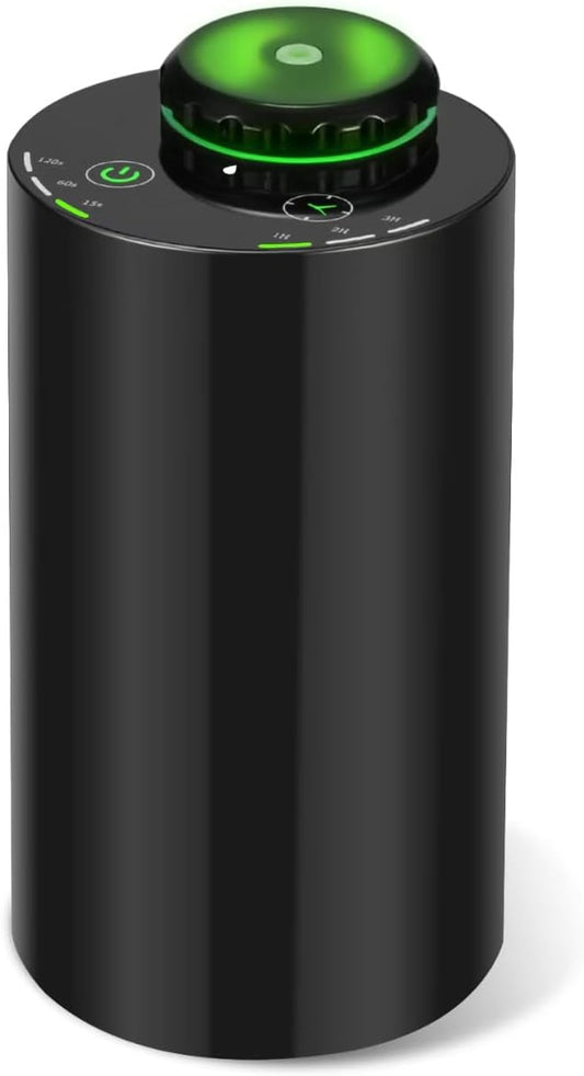 Waterless Diffuser for Essential Oil Nebulizer, 7 Colors LED Light, Battery Powered Mini Scent Air Machine, Aromatherapy Mist Diffuser for Home Room Car Office Black - Bloomnest